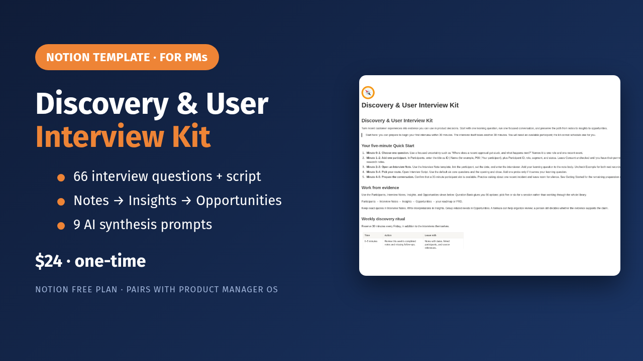 Discovery and User Interview Kit product cover